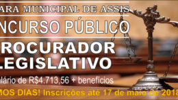 Concurso Público da Câmara de Assis / Realização: Instituto Mais / Imagem: Divulgação