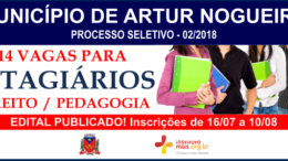 Processo Seletivo 02/2018 do Município de Artur Nogueira / Realização: Instituto Mais / Imagem: Divulgação