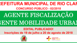 Concurso Público 02/2018 da Prefeitura de Rio Claro / Realização: Instituto Mais / Imagem: Divulgação