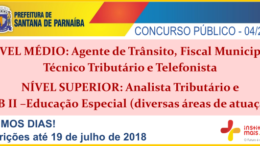 Concurso Público 04/2018 da Prefeitura de Santana de Parnaíba / Realização: Instituto Mais / Imagem: Divulgação