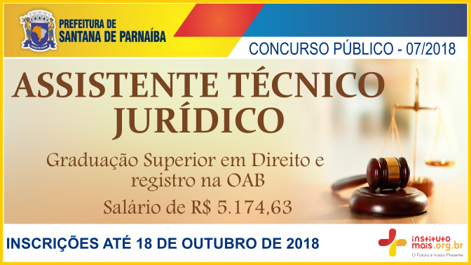 Concurso Público 07/2018 da Prefeitura de Santana de Parnaíba / Realização: Instituto Mais / Imagem: Divulgação