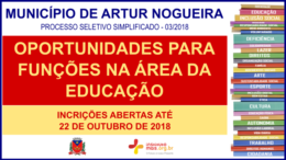 Processo Seletivo Simplificado 03/2018 do Município de Artur Nogueira / Realização: Instituto Mais / Imagem: Divulgação
