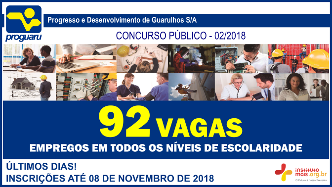 Concurso Público 02/2018 da PROGUARU / Realização: Instituto Mais / Imagem: Divulgação