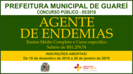 Concurso Público 05/2018 da Prefeitura de Guareí / Realização: Instituto Mais / Imagem: Divulgação