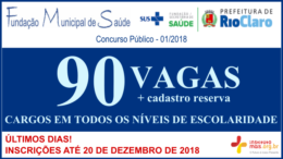 Concurso Público 01/2018 da Fundação de Saúde de Rio Claro / Realização: Instituto Mais / Imagem: Divulgação
