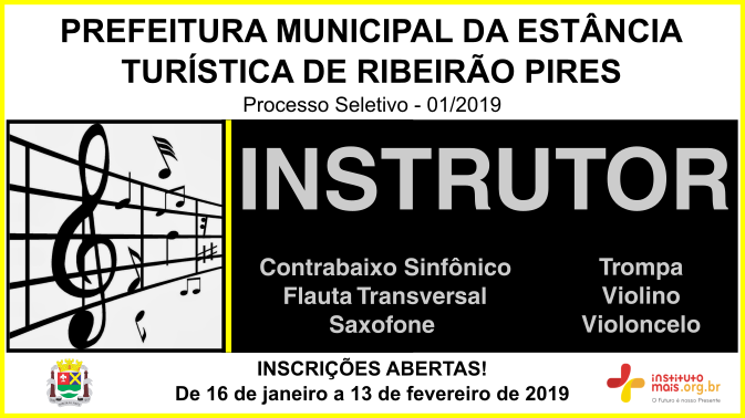 Processo Seletivo 01/2019 da Prefeitura de Ribeirão Pires / Realização: Instituto Mais / Imagem: Divulgação