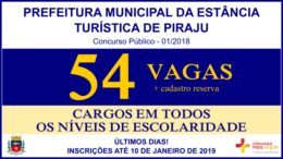 Concurso Público 01/2018 da Prefeitura de Piraju / Realização: Instituto Mais / Imagem: Divulgação