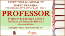 Processo Seletivo Simplificado 01/2019 da Prefeitura de Porto Ferreira / Realização: Instituto Mais / Imagem: Divulgação