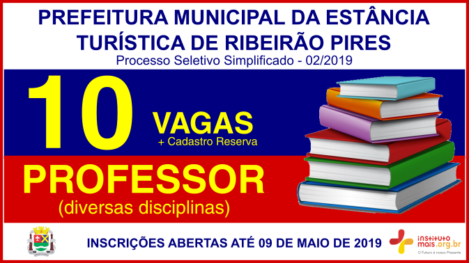 Processo Seletivo Simplificado 02/2019 da Prefeitura de Ribeirão Pires / Realização: Instituto Mais / Imagem: Divulgação