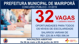 Concurso Público 01/2019 da Prefeitura de Mairiporã / Realização: Instituto Mais / Imagem: Divulgação