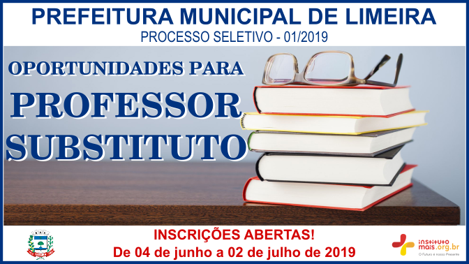 Processo Seletivo 01/2019 da Prefeitura de Limeira / Realização: Instituto Mais / Imagem: Divulgação