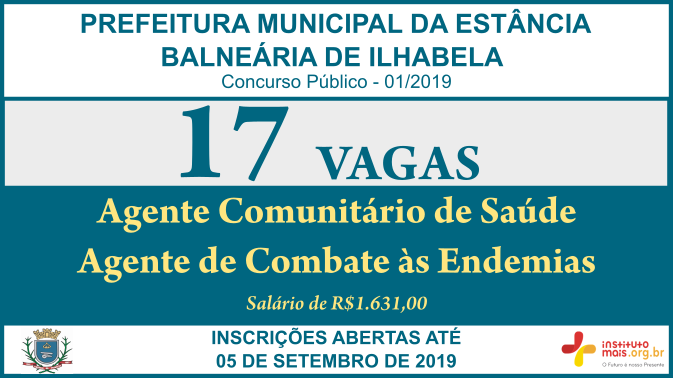 Concurso Público 01/2019 da Prefeitura de Ilhabela / Realização: Instituto Mais / Imagem: Divulgação