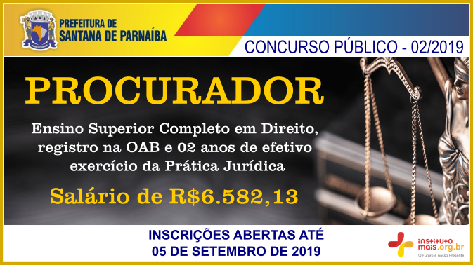 Concurso Público 02/2019 da Prefeitura de Santana de Parnaíba / Realização: Instituto Mais / Imagem: Divulgação