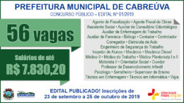 Concurso Público 01/2019 da Prefeitura de Cabreúva / Realização: Instituto Mais / Imagem: Divulgação