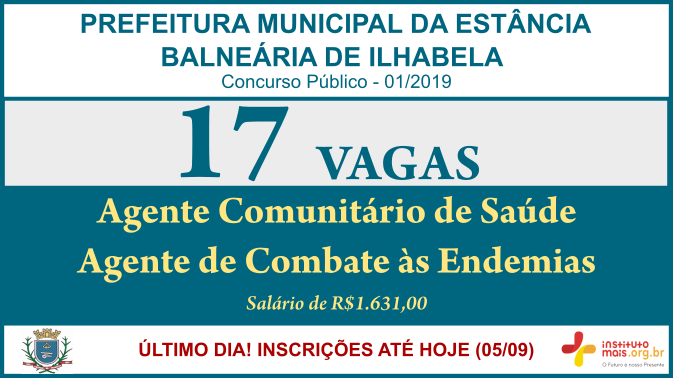 Concurso Público 01/2019 da Prefeitura de Ilhabela / Realização: Instituto Mais / Imagem: Divulgação