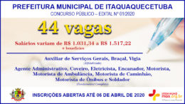 Concurso Público 01/2020 da Prefeitura de Itaquaquecetuba / Realização: Instituto Mais / Imagem: Divulgação