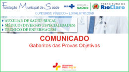 Concurso Público 01/2020 da Fundação de Saúde de Rio Claro / Realização: Instituto Mais / Imagem: Divulgação