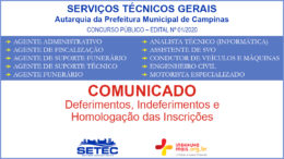 Concurso Público 01/2020 da SETEC Campinas / Realização: Instituto Mais / Imagem: Divulgação