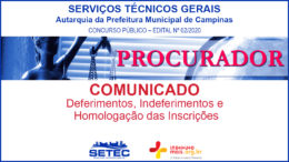 Concurso Público 02/2020 da SETEC Campinas / Realização: Instituto Mais / Imagem: Divulgação