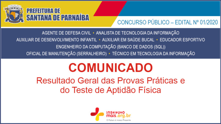 Concurso Público 01/2020 da Prefeitura de Santana de Parnaíba / Realização: Instituto Mais / Imagem: Divulgação