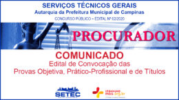 Concurso Público 02/2020 da SETEC Campinas / Realização: Instituto Mais / Imagem: Divulgação