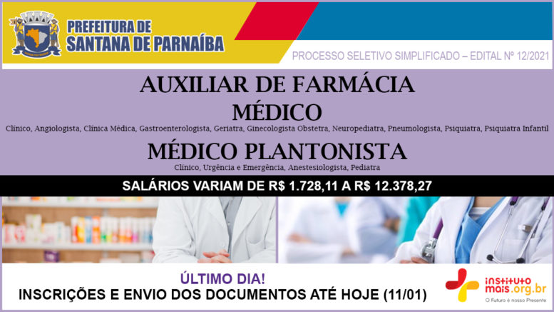 Processo Seletivo Simplificado 12/2021 da Prefeitura de Santana de Parnaíba / Realização: Instituto Mais / Imagem: Divulgação