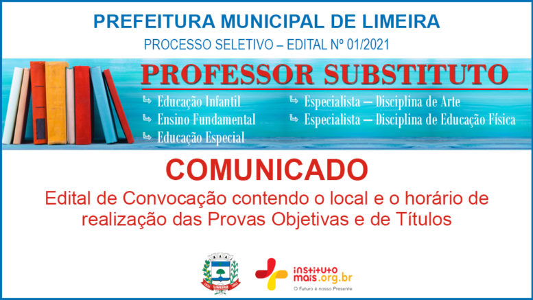 Processo Seletivo 01/2021 da Prefeitura de Limeira / Realização: Instituto Mais / Imagem: Divulgação