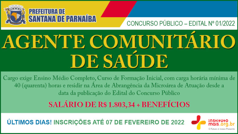 Concurso Público 01/2022 da Prefeitura de Santana de Parnaíba / Realização: Instituto Mais / Imagem: Divulgação