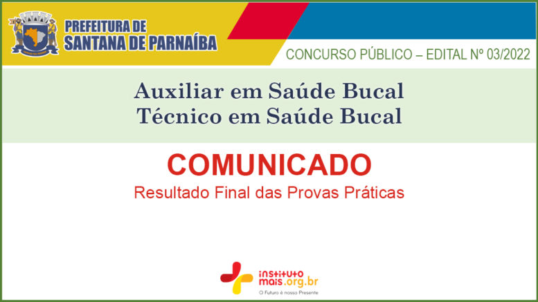 Concurso Público 03/2022 da Prefeitura de Santana de Parnaíba / Realização: Instituto Mais / Imagem: Divulgação