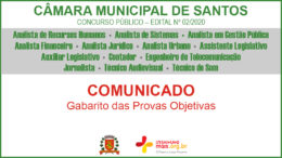 Concurso Público 02/2020 da Câmara de Santos / Realização: Instituto Mais / Imagem: Divulgação
