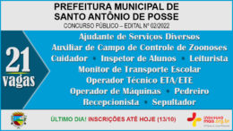 Concurso Público 02/2022 da Prefeitura de Santo Antônio de Posse / Realização: Instituto Mais / Imagem: Divulgação