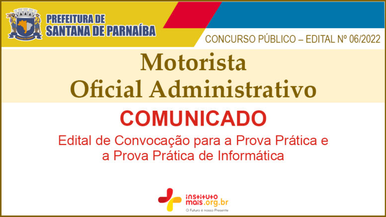 Concurso Público 06/2022 da Prefeitura de Santana de Parnaíba / Realização: Instituto Mais / Imagem: Divulgação