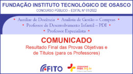 Concurso Público 01/2022 da FITO / Realização: Instituto Mais / Imagem: Divulgação