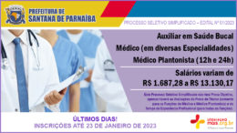 Processo Seletivo Simplificado 01/2023 da Prefeitura de Santana de Parnaíba / Realização: Instituto Mais / Imagem: Divulgação