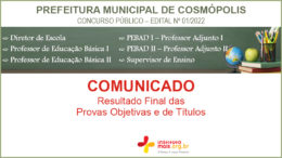 Concurso Público 01/2022 da Prefeitura de Cosmópolis / Realização: Instituto Mais / Imagem: Divulgação