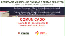 Processo Seletivo Simplificado 01/2022 da Secretaria de Finanças e Gestão de Santos / Realização: Instituto Mais / Imagem: Divulgação
