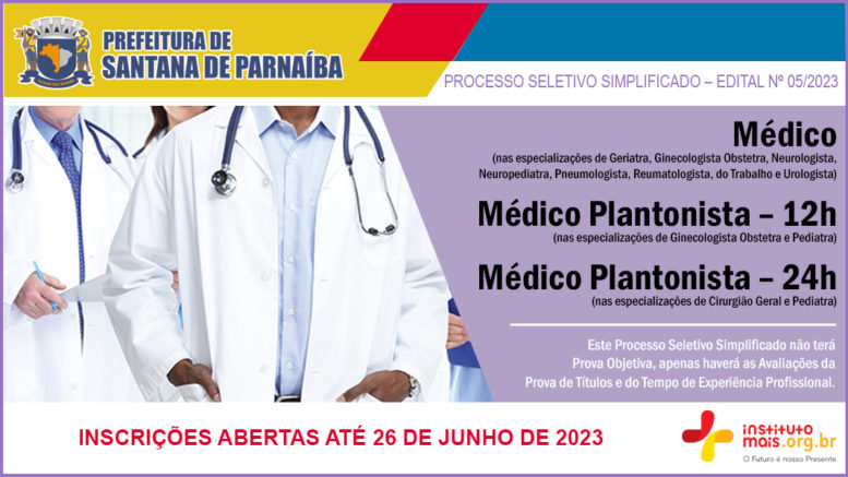 Processo Seletivo Simplificado 05/2023 da Prefeitura de Santana de Parnaíba / Realização: Instituto Mais / Imagem: Divulgação