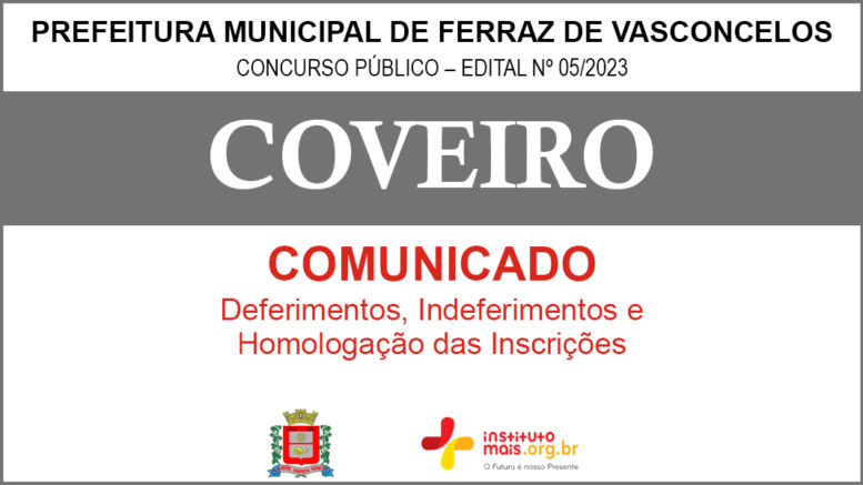 Concurso Público 05/2023 da Prefeitura de Ferraz de Vasconcelos / Realização: Instituto Mais / Imagem: Divulgação