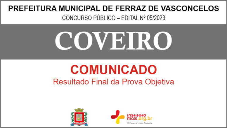 Concurso Público 05/2023 da Prefeitura de Ferraz de Vasconcelos / Realização: Instituto Mais / Imagem: Divulgação