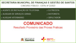 Concurso Público 22/2023 da Secretaria de Finanças e Gestão de Santos / Realização: Instituto Mais / Imagem: Divulgação