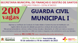 Concurso Público 84/2023 da Secretaria de Finanças e Gestão de Santos / Realização: Instituto Mais / Imagem: Divulgação