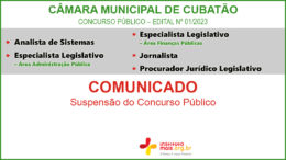 Concurso Público 01/2023 da Câmara de Cubatão / Realização: Instituto Mais / Imagem: Divulgação