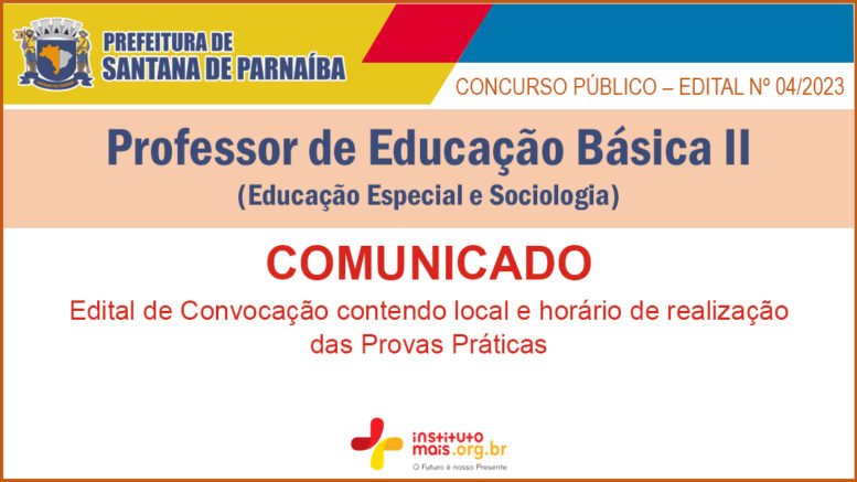 Concurso Público 04/2023 da Prefeitura de Santana de Parnaíba / Realização: Instituto Mais / Imagem: Divulgação