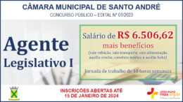 Concurso Público 01/2023 da Câmara de Santo André / Realização: Instituto Mais / Imagem: Divulgação