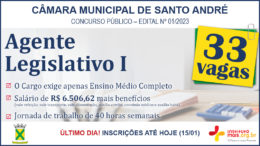 Concurso Público 01/2023 da Câmara de Santo André / Realização: Instituto Mais / Imagem: Divulgação