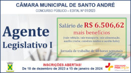 Concurso Público 01/2023 da Câmara de Santo André / Realização: Instituto Mais / Imagem: Divulgação