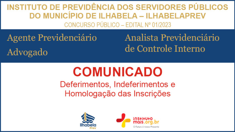 Concurso Público 01/2023 do IlhabelaPrev / Realização: Instituto Mais / Imagem: Divulgação