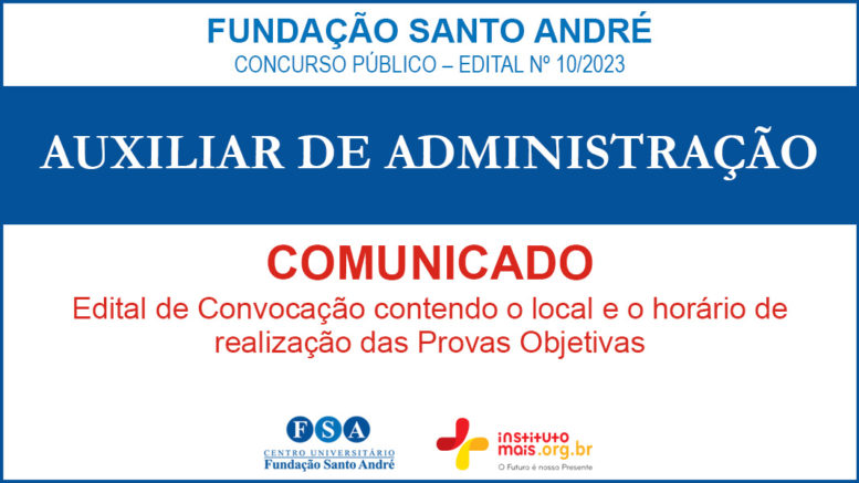 Concurso Público 10/2024 da Fundação Santo André / Realização: Instituto Mais / Imagem: Divulgação