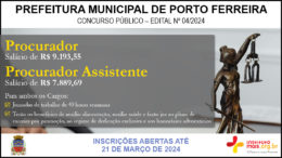 Concurso Público 03/2024 da Prefeitura Municipal de Porto Ferreira / Realização: Instituto Mais / Imagem: Divulgação