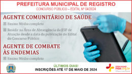 Concurso Público 04/2024 da Prefeitura de Registro / Realização: Instituto Mais / Imagem: Divulgação